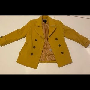 Lands End Golden Pea Coat. Size P 8